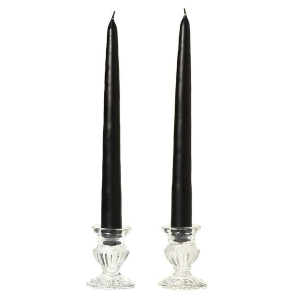 6 Pairs Taper Candles Unscented 6 Inch Black Tapers .88 in. diameter x 6 in. tall