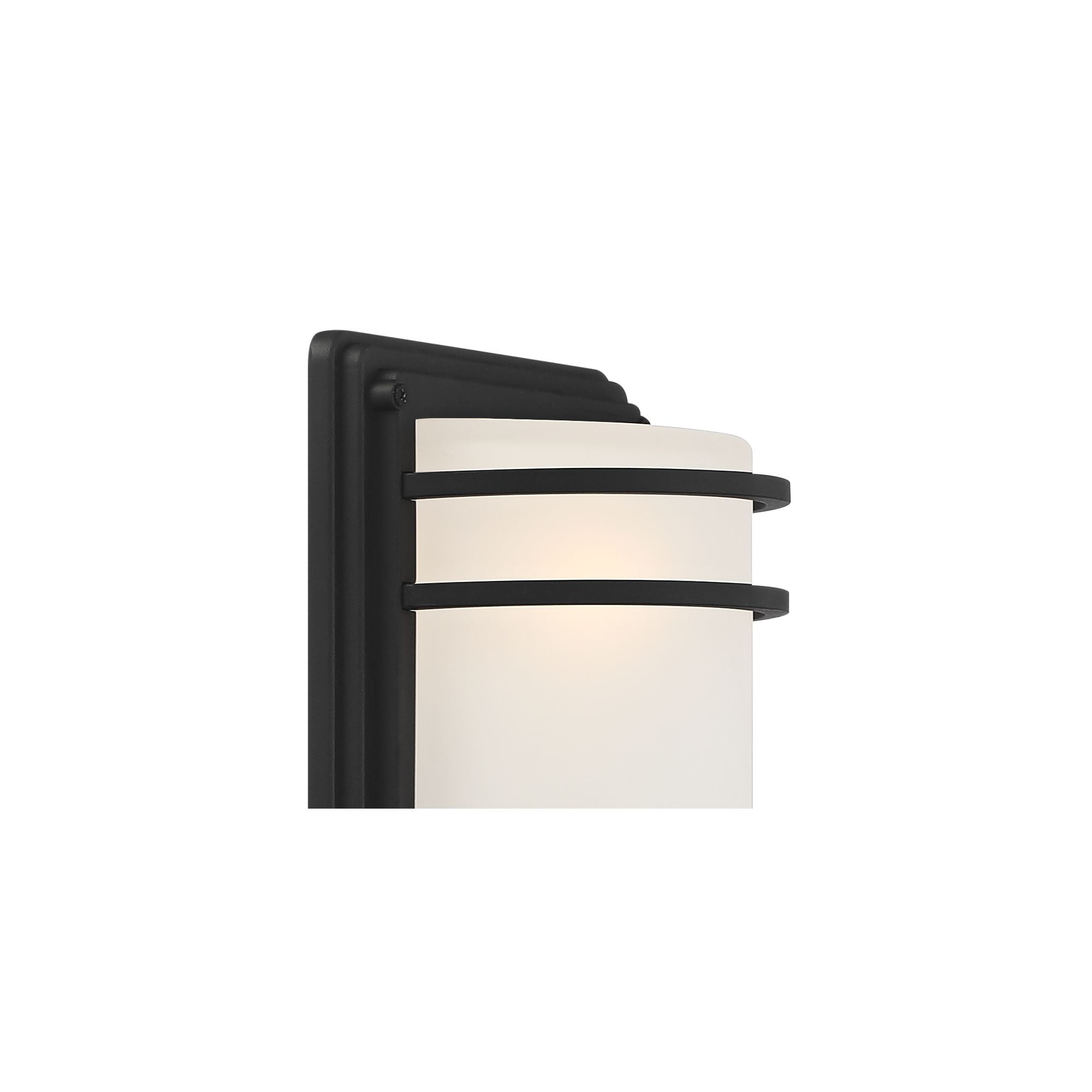 John Timberland Habitat Modern Industrial Outdoor Wall Light Fixtures Set of 2 Black Metal 16" Frosted Glass for Post Exterior Barn Deck