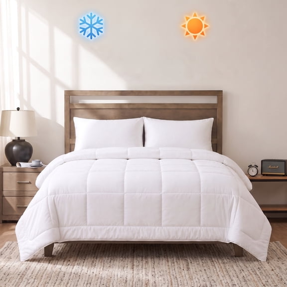 Comforter Queen Size, Down Alternative Cooling Comforter, Lightweight Duvet Insert, Bedding Blanket for All Seasons, with Corner Tabs, 90" x 90"