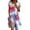 Vermilion, variant on Women's 4th of July Patriotic Dress, Women Short Sleeve Boho American Flag Printed Summer Sundress, Independence Day Theme Round Neck Tunic for Beachwear,Blue L