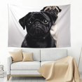 thumbnail image 6 of Cute Black Pug Dog Tapestry Aesthetic Wall Hanging Tapestries 60'' x 40'' Boho Tapestries Vertical Wall Art Decorative Funny Vintage Poster Flag Tapestry for Bedroom Living Room Decor, 6 of 6