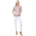 thumbnail image 5 of YEMAK Women's Chunky Leopard Patterned V-Neck Long Sleeve Top Sweater Pullover MK8252-MAUVE/IVORY-L, 5 of 5