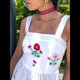 thumbnail image 4 of Vestido Bohemio de Verano para Mujer, Bordado, Sin Mangas, Fruncido, Holgado, para Playa y Vacaciones S, 4 of 7