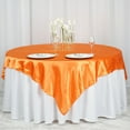 thumbnail image 1 of Efavormart 5pcs 72" SATIN Square Tablecloth Overlay For Wedding Catering Party Table Decorations ORANGE Square Tablecloth Cover, 1 of 2