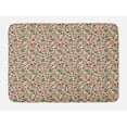 thumbnail image 1 of Cranberry Bath Mat, Pattern of Vintage Botany Herbs Strawberry Leaf Flower Blooms Branches Spring, Plush Bathroom Decor Mat with Non Slip Backing, 29.5" X 17.5", Multicolor, by Ambesonne, 1 of 2