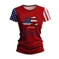thumbnail image 2 of Women's 250th Anniversary USA Shirt Independence Day Top 4th of July Shirts America 250 Merchandise Crew Neck Flag Graphic Tee, 2 of 6