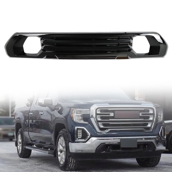 waltyotur Gloss Black Front Lower Bumper Filler Replacement for GMC Sierra 1500 AT4/Denali 2019-2021 84176747
