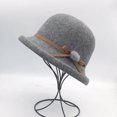 thumbnail image 3 of Oplxuo Women Cloche Bucket Hat Vintage 1920s Elegant Bow Packable Knitted Cap Ladies Church Party Fedora, 3 of 3