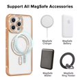 thumbnail image 4 of Entronix Magnetic Crystal Case for iPhone 14 Pro Max, Luxury Rhinestone Cute Bumper Cover for Girls, Gold, 4 of 7