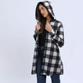 thumbnail image 3 of ZZwxWA Womens Plaid Jackets Shacket Lightweight Button Down Hooded Shirt Jacket Loose Fit Long Sleeve Tops Outerwear Fall Outfits, 3 of 6