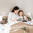 thumbnail image 4 of Homewish Brown White Full Size Comforter Sets,Rustic Farmhouse Horse Bedding Comforter Set,Western Cowgirl Bedding Sets For Teens,Microfiber Bedroom Decor Reversible,3 Pieces, 4 of 8