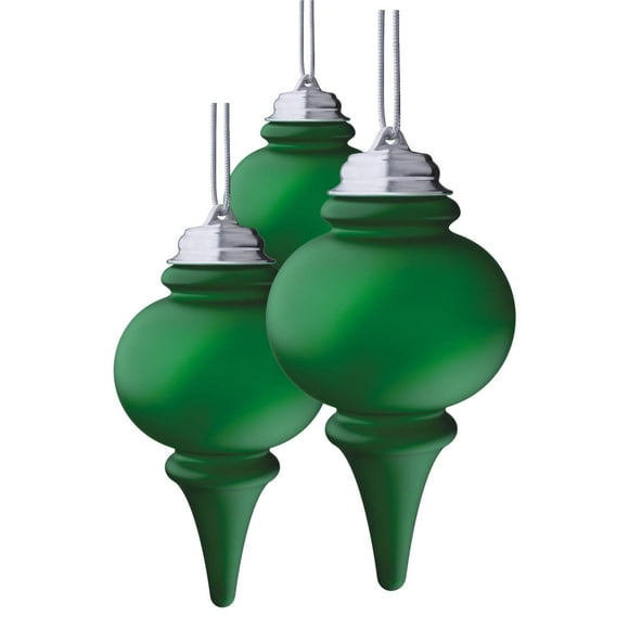 Xodus Innovations WP660-3 Battery Powered 8 inch LED Finial Ornaments, Pulsing Action, Dusk Sensor (Pack of 3), Green