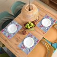 thumbnail image 3 of Flower Butterfly Placemats Set of 6 Rectangle Table Mats Washable Heat-Resistant Place Mat for Kitchen Dining Table Decor Indoor Outdoor, 3 of 5
