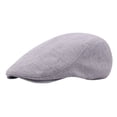 thumbnail image 2 of Men's Cotton Blend Flat Ivy Gatsby Newsboy Driving Hat Cap Light Gray, 2 of 7