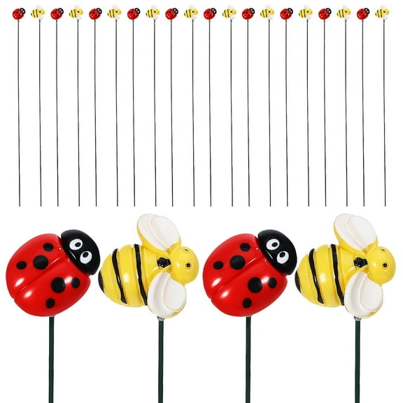 CTIRCHIU 20pcs Garden Decorative Stakes Resin Multi Bee Stake Outdoor Accent for Vegetable Patches