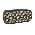 thumbnail image 2 of Picia Lilies Flowers Pattern Large Capacity PU Leather Pencil Case Organizer Pen Marker Holder Double Zipper Storage Bag Big Pencil Pouch for College Office, 2 of 6