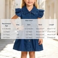 thumbnail image 3 of Rvasteizo Toddler Girl Dress Long Sleeve Lapel Denim Dress with Ruffle Sleeve Buttons for 6Months-4Years, 3 of 4