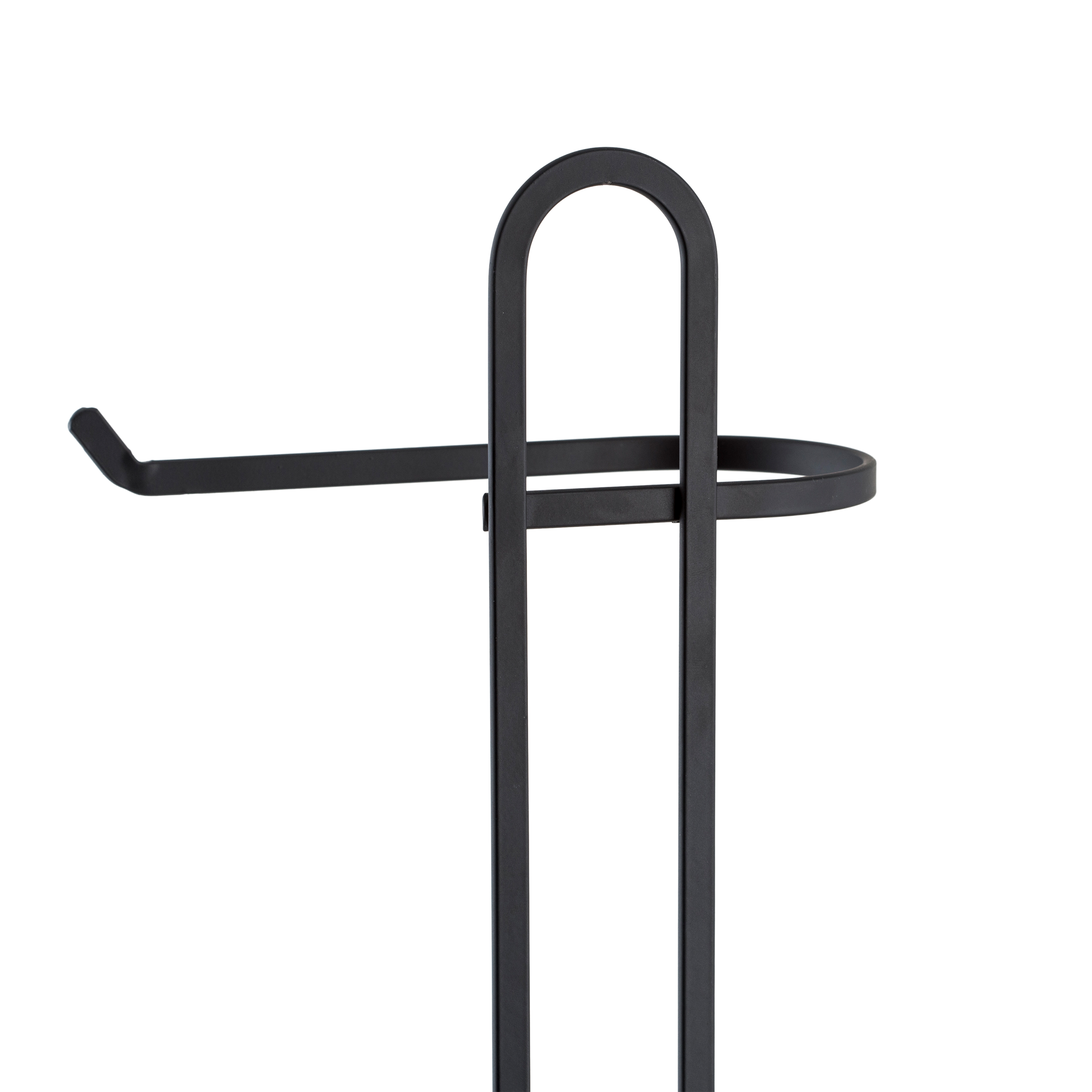 ELLE Paris Noir Freestanding Toilet Paper Dispenser and Reserve in Black