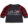 thumbnail image 3 of Matching Family Christmas Pajamas Set  Letter Reindeer Top Plaid Pants Set Sleepwear, 3 of 6