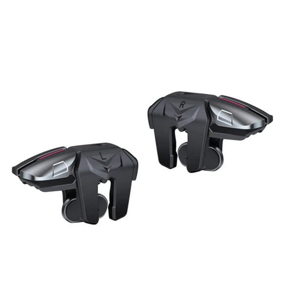 Sarafox Gatillos para Celular F6 con 4 Botones L1R1 L2 R2 + Dedales Gamer para Juegos de Disparos como PUBG, Free Fire, Fortnite y más