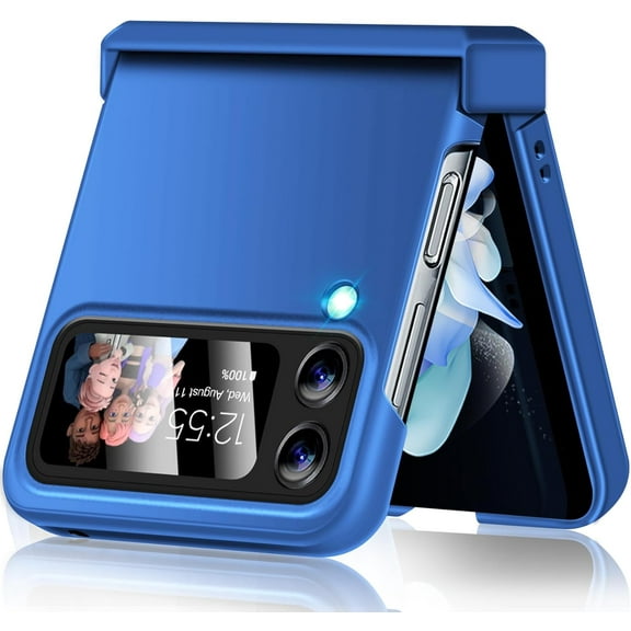 for Samsung Galaxy Z Flip 4 Case with Hinge Protection,Full Body Protective Cover Hard PC Ultra Slim Anti-Scratch Shockproof Lightweight Phone Case for Samsung Galaxy Z Flip 4 5G (Blue)