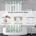 thumbnail image 4 of Eucalyptus Leaves Shower Curtain Set with Hooks Sage Green Leaves Shower Curtain for Bathroom Get Naked Waterproof Fabric Decor 72x84inches, 4 of 6
