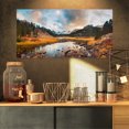 thumbnail image 1 of Rocky Lake Sunset Panorama - Modern Seashore Canvas Art, 1 of 3