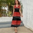 thumbnail image 3 of Musical Notes Red And Black Background Sleeveless Dress Dresses Women Summer Evening Dresses Ladies Bohemia Long Dresses, 3 of 9