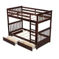thumbnail image 2 of Harper & Bright Designs Twin Over Twin Bunk Bed with Two Storage Drawers, Solid Wood Twin Size Loft Bed with Guardrail and Removable Ladder, Can be Converted Into 2 Separate Beds, 2 of 8