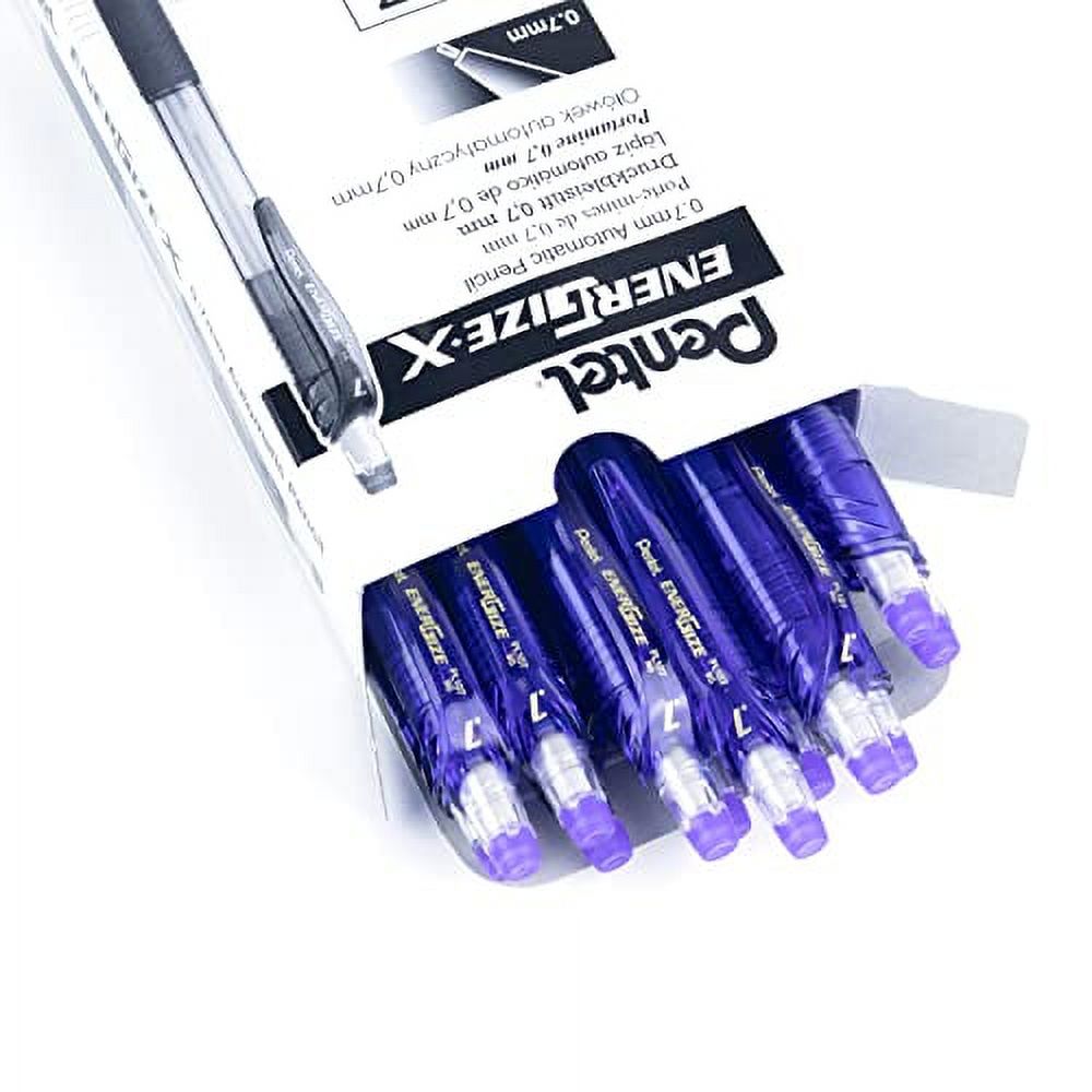 Pentel EnerGize X Mechanical Pencil 0 7mm Violet Barrel Box of 12 PL107V