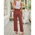 thumbnail image 3 of Pantalon Large à Taille Élastique avec Cordon pour Femmes Rouge, 3 of 9