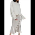 thumbnail image 3 of Suéter de Punto de Larga para Mujer, Jersey de Cuello Redondo, Suéter Informal Holgado. Talla Única, 3 of 7