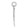 thumbnail image 2 of 14k White Gold Solid Polished 3-D Black Enameled Hockey Stick Charm, 2 of 4