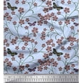 thumbnail image 1 of Soimoi Cotton Cambric Fabric Insect,Leaves & Flower Floral Print Fabric by The Yard 42 Inch Wide, 1 of 3