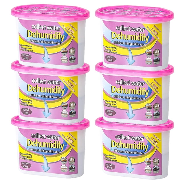 6Pzs Deshumidificadores Ambiental Cajas Absorbente De Humedad Sin Aroma, Cajas De Deshumidificación Eficiente, Eliminar Malos Olores para Armario Guardarropa Dormitorio Baño Cl&a