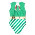 thumbnail image 5 of Miutii Kids Girl's Sequin Santa Elf Dress Striped Xmas Little Helper Jumpsuit Christmas Holiday Dress-up Green 6, 5 of 7