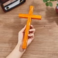 thumbnail image 3 of 1pc Wood Cross Wall Hanging Decoration for Religious Church Decoration Dark Orange 255x130x19mm Hole: 17.5x6.5mm, 3 of 9