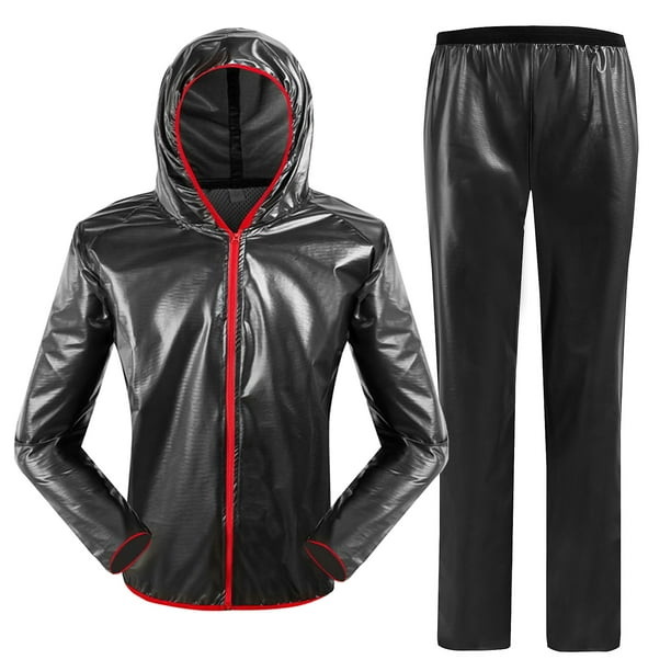Impermeable Conjunto de pantalones impermeables impermeables para hombres y mujeres reflectante impermeable traje con capucha para montar en bicicleta acampar Maboto Impermeable