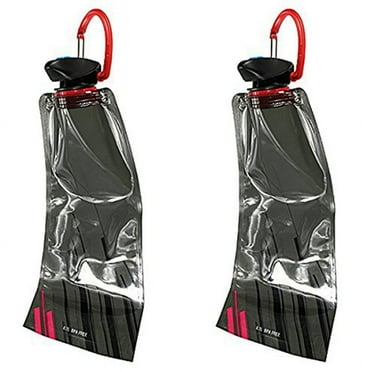 2Pc 700 ML Foldable Reusable Water Bag Drink Bottle Free Bicycle Bottle Black