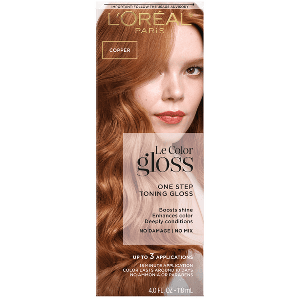 L'Oreal Paris Le Color Gloss One Step Toning Gloss Hair Color, 7 Copper ...