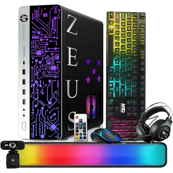 Restored HP G3 Gaming Desktop PC,Intel i7 6th Gen,GT 1030 2GB DDR5,16GB RAM,256GB SSD+1TB HDD,RGB Kit,Windows 11 Pro