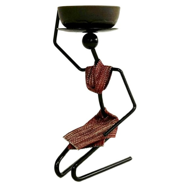 Candeleros Soporte de Tealight Artesanía en Hierro Mujer Forma Decoración para Escritorio Estante do