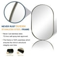 thumbnail image 4 of ANDY STAR Brushed Nickel Mirror Bathroom, 30x40 Oval Mirror Nickel, Nickel Pill Shaped Mirror in Premium Stainless Steel Metal Frame 1”Deep Wall Mounted Horizontal/Vertical, 4 of 7