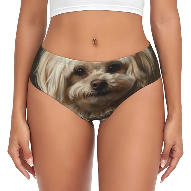 Balery Regal Dog In Royal Attire Ropa Interior de Algodón para Mujer con Dibujo – Braguitas Cómodas y Elásticas, Estilo Clásico-3X-Large
