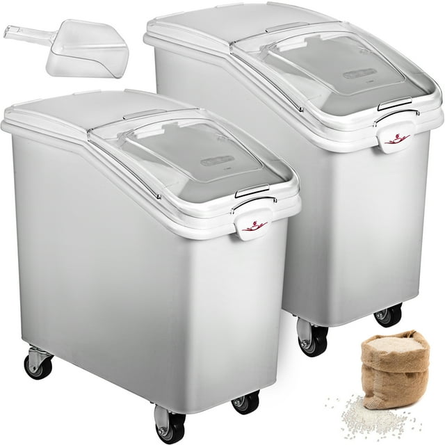 Bac à Ingrédients Bac à Farine sur Roulettes 21 Gallons Bac à Farine avec Cuillère 2 Pcs/ensemble