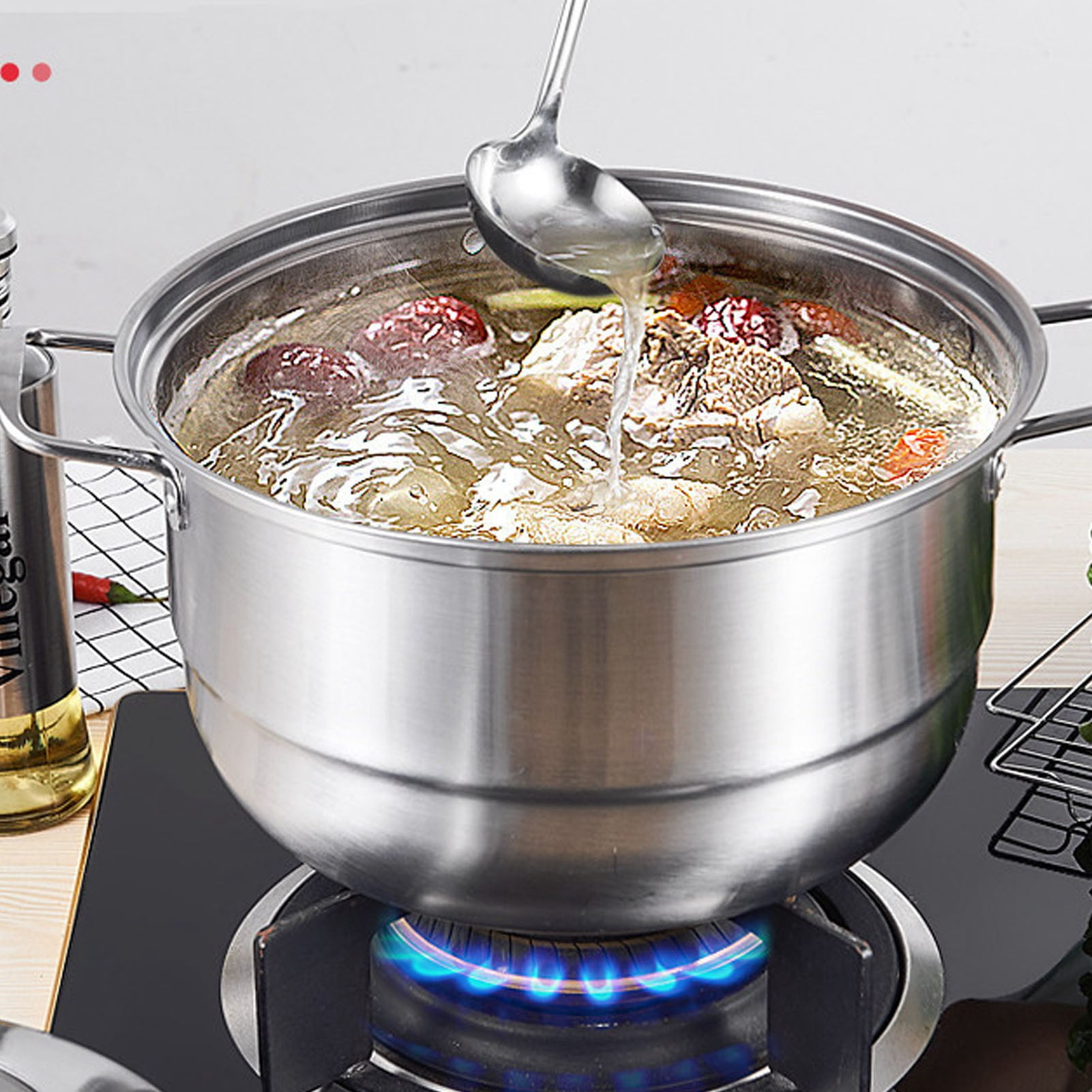 Stainless Steel Steamer Pot Multi Layer Large Capacity Cooker Pot Cooking Pan Steaming Pot With Glass Lid Multipurpose Thickened Martensite Universal Base Steam Pot For Stock Walmart