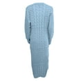 thumbnail image 4 of Liacowi Women Cable Knit Long Sweater Dress Crewneck Long Sleeve Ribbed Bodycon Sweater Pullover Midi Jumper Dresses Plus Szie S-3XL, 4 of 5