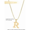 thumbnail image 2 of 1set 1pc 304 Stainless Steel Letter Necklaces Brass box Chain Necklaces for Women Lead Free & Nickel Free & Cadmium Free Golden Letter R 17.91 inch(45.5cm)~18.31 inch(46.5cm) Letter: 12~13.5x5~13.5mm, 2 of 4