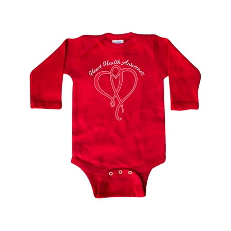 

Inktastic Heart Health Awareness Red Heart Ribbon Gift Baby Boy or Baby Girl Long Sleeve Bodysuit