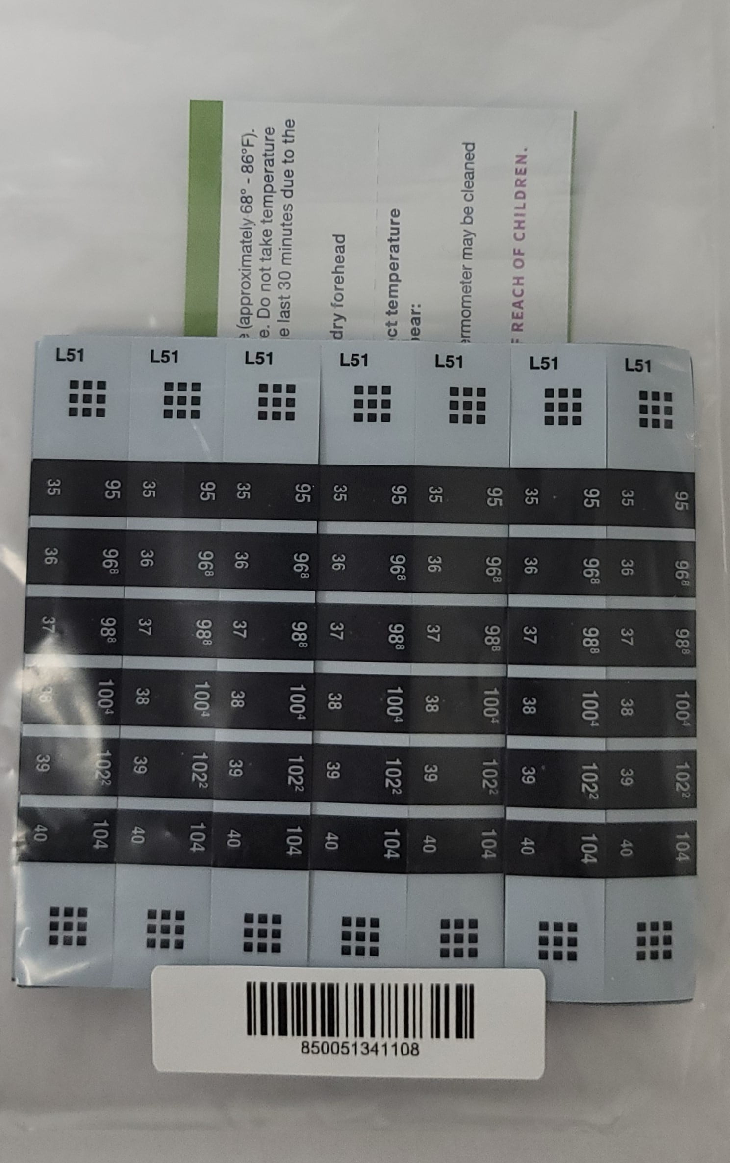 Reusable Forehead Thermometer Strips For Adults and Children (112 Count)